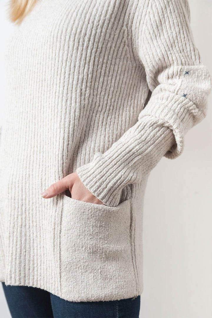 Pocket Turtleneck Cotton Fitted Sweater